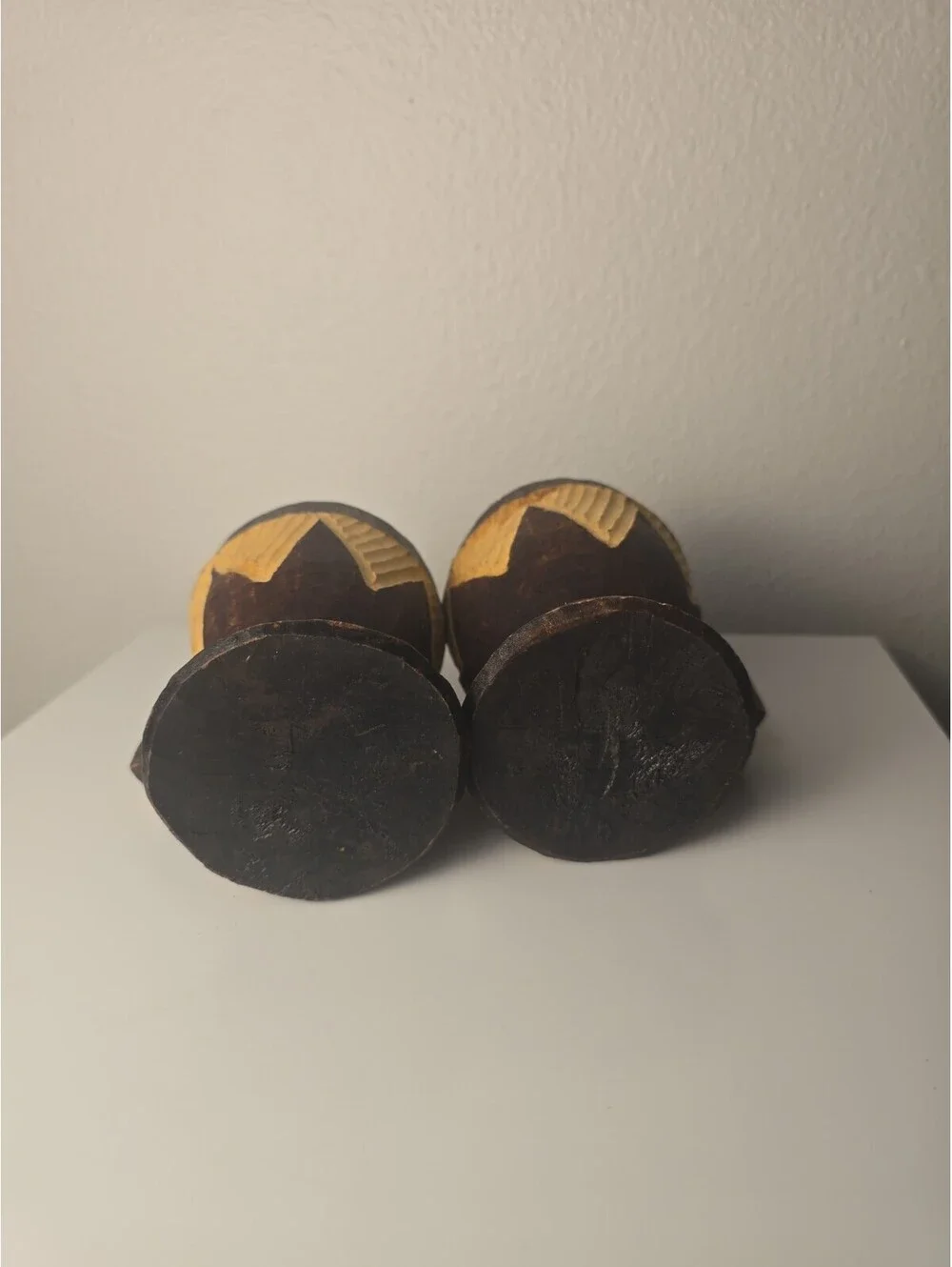 Somali Dhiil Milk Vessel Set Carved African Tribal Wood